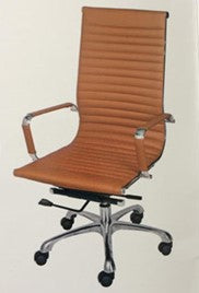 Reagan High Back Leather Chair - Terracota
